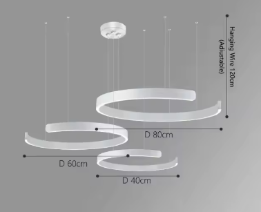 C Ring LED Pendant Light – Dimmable Nordic Hanging Lamp for Dining & Bedroom Spaces