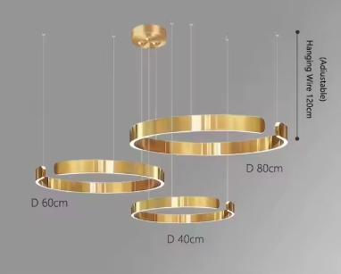 C Ring LED Pendant Light – Dimmable Nordic Hanging Lamp for Dining & Bedroom Spaces