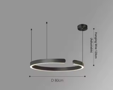 C Ring LED Pendant Light – Dimmable Nordic Hanging Lamp for Dining & Bedroom Spaces