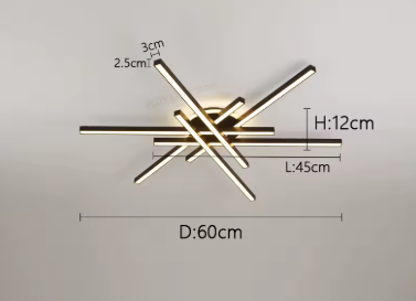 LED Ceiling Light – Modern 4-Bulb Aluminum Fixture for Living Spaces