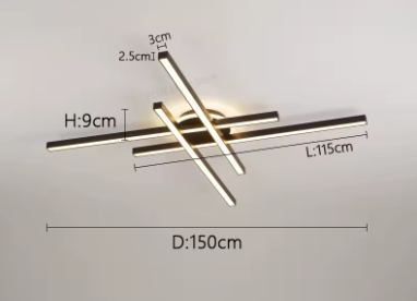 LED Ceiling Light – Modern 4-Bulb Aluminum Fixture for Living Spaces