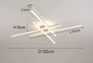 LED Ceiling Light – Modern 4-Bulb Aluminum Fixture for Living Spaces