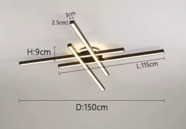 LED Ceiling Light – Modern 4-Bulb Aluminum Fixture for Living Spaces