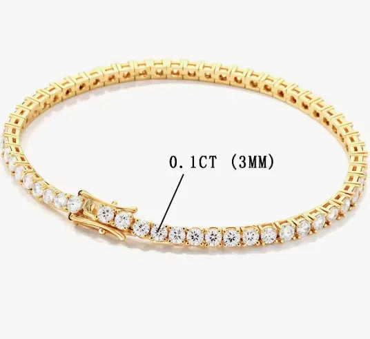 Moissanite Vintage Bracelet – 925 Sterling Silver Unisex Jewelry SF