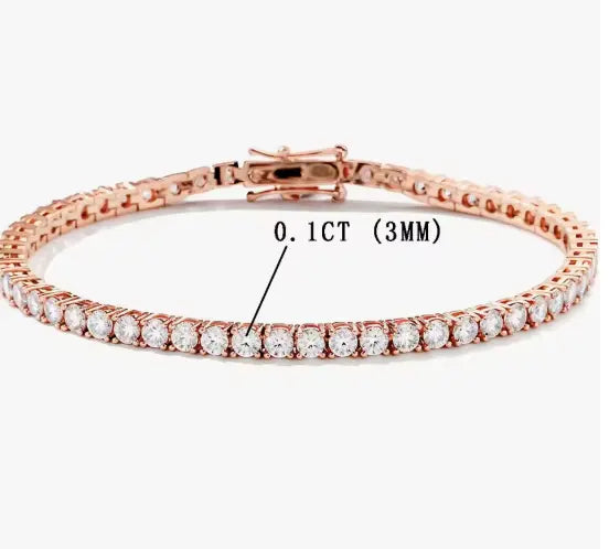 Moissanite Vintage Bracelet – 925 Sterling Silver Unisex Jewelry SF