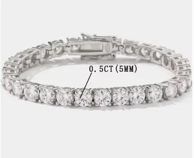 Moissanite Vintage Bracelet – 925 Sterling Silver Unisex Jewelry SF
