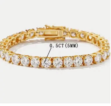 Moissanite Vintage Bracelet – 925 Sterling Silver Unisex Jewelry SF