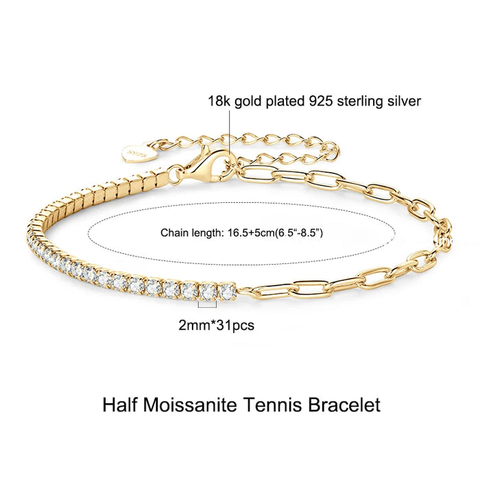 Luxury D Color Round Cut Bracelet for Men & Women - Samanta Factory
