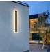Modern waterproof long strip LED wall light for outdoor courtyard or indoor hallway.