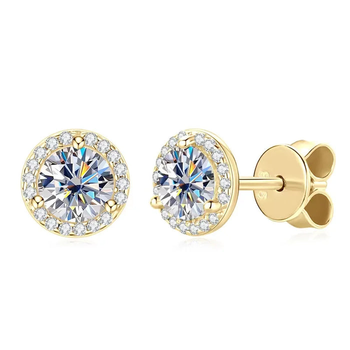Premium 925 Sterling Silver Round Cut Earrings for Timeless Brilliance