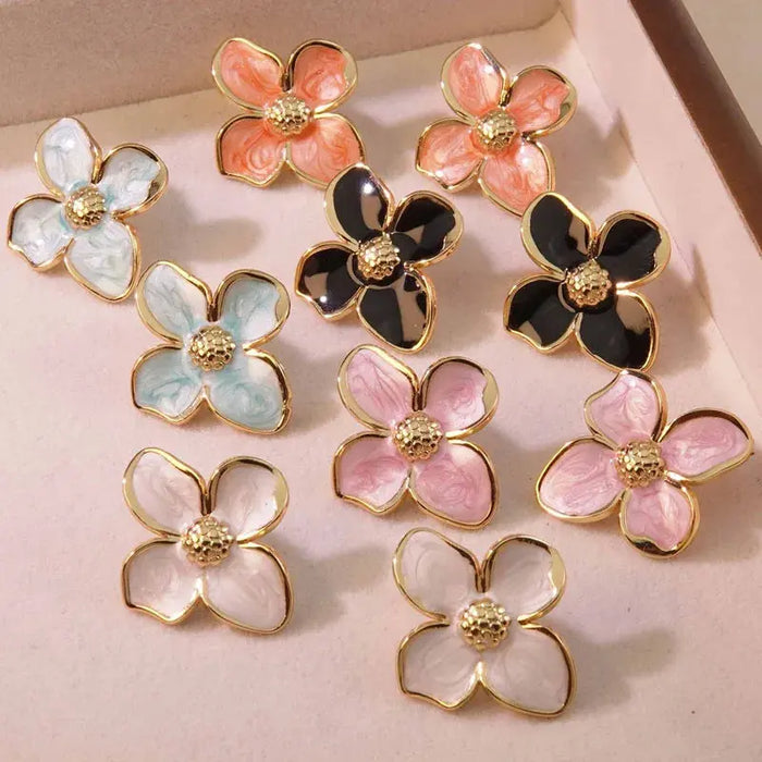 Stud Earrings – Vintage Petal Design in Stainless Steel SF