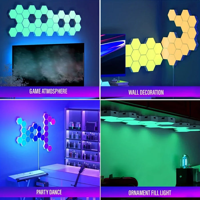 Hexagonal Night Light – DIY Smart LED Wall Panels with App & Music Sync
