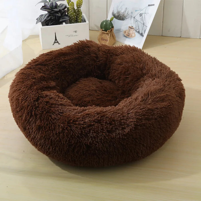 Plush Cat & Dog Nest Bed – Warm, Washable & Fluffy for Winter Comfort