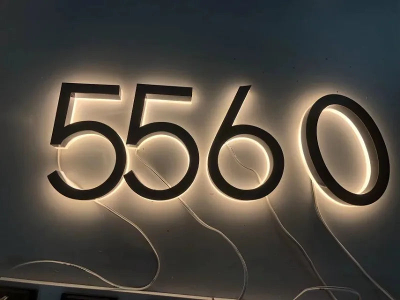 LED House Numbers – Backlit Stainless Steel Address Sign SF