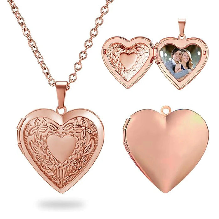 Custom Photo Locket Necklace – Personalized Heart Pendant for Men/ Women SF
