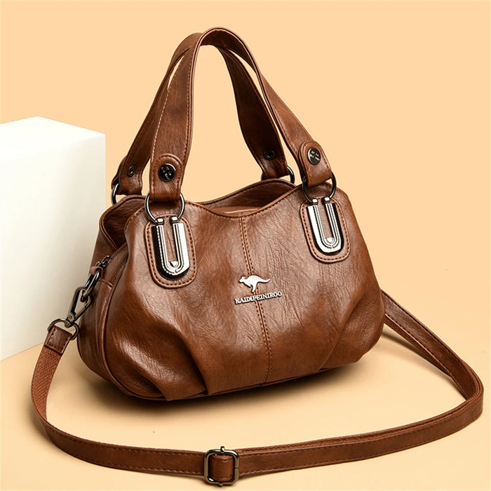Women’s Tote Bag – Sequined Letter Design & Soft Leather Shoulder Handbag - Samanta Factory