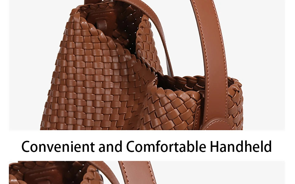 Woven Bucket Tote Bag for Women – Large Crossbody Hobo Shoulder Bag for Summer - Samanta Factory