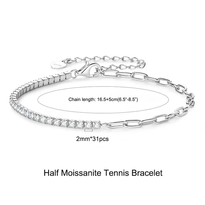 Luxury D Color Round Cut Bracelet for Men & Women - Samanta Factory