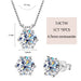 Classic Moissanite Pendant & Stud Earrings Set with Certificate SF