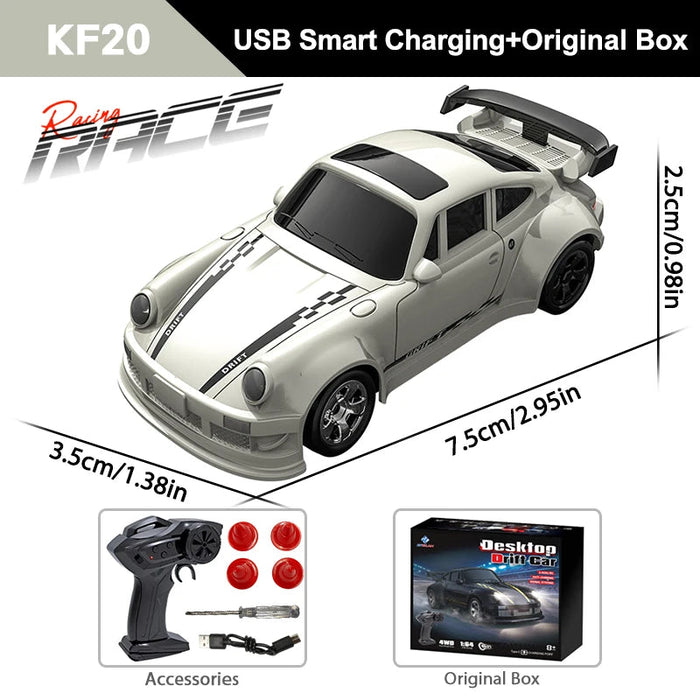 1/64 Mini RC Car – 2.4G 4WD High Speed Drift Remote Control GTR Racing Model SF