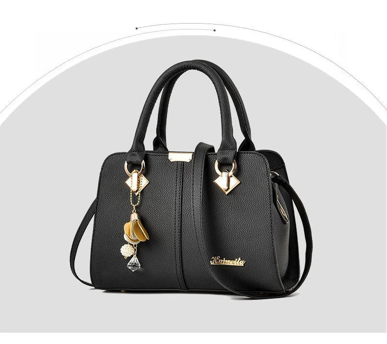 Women’s Large Capacity Boston Handbag – PU Leather Shoulder & Crossbody Tote Bag SF