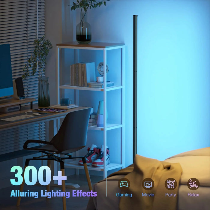 Modern RGBIC Smart Floor Lamp with 16M Colors, Music Sync & Remote App Control - Samanta Factory