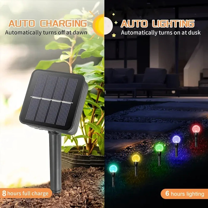 Decorative Solar-Powered LED Pathway Lights with 8 Modes and Bubble Ball Design - Samanta Factory
