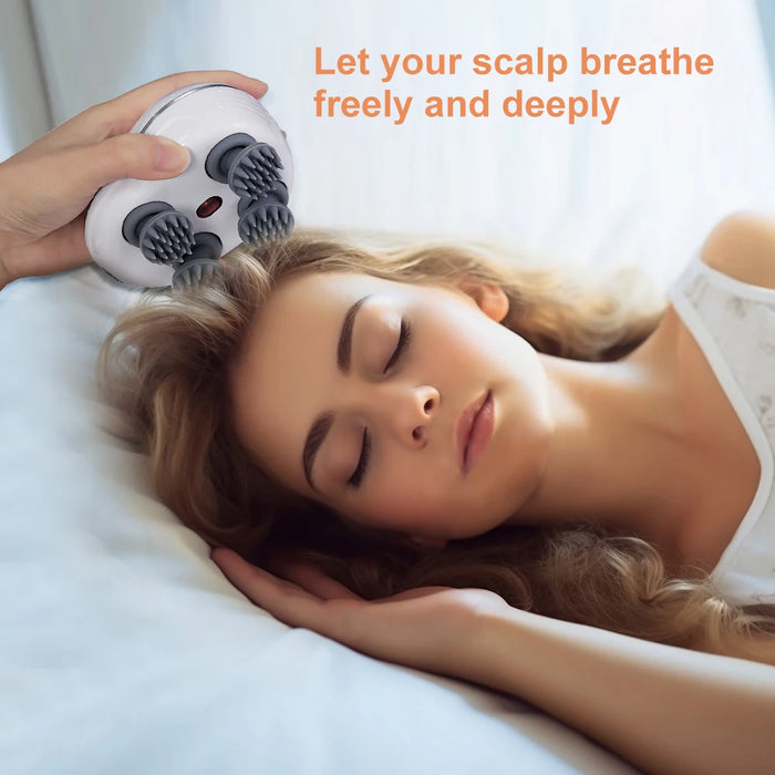 Electric Head Massager – 3D Kneading with 3 Modes for Stress Relief & Scalp Care