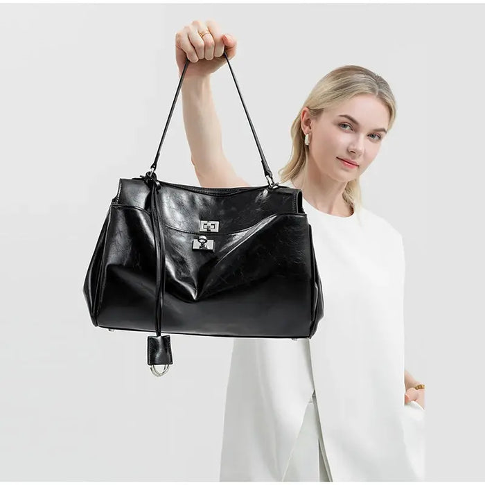 Denim Shoulder Bag - Soft Casual Tote Design SF