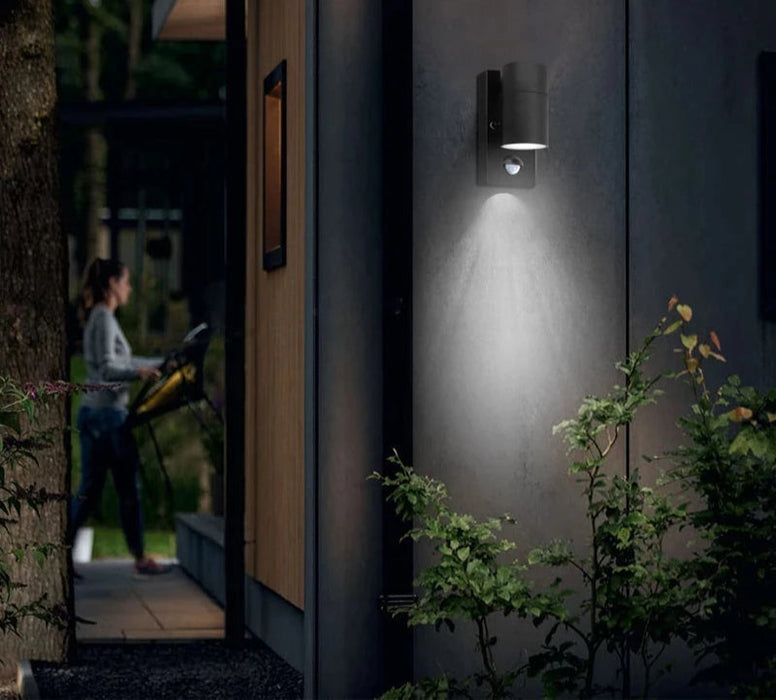 PIR Motion Sensor LED Wall Light – Stainless Steel, Waterproof IP44 Outdoor Lamp - Samanta Factory