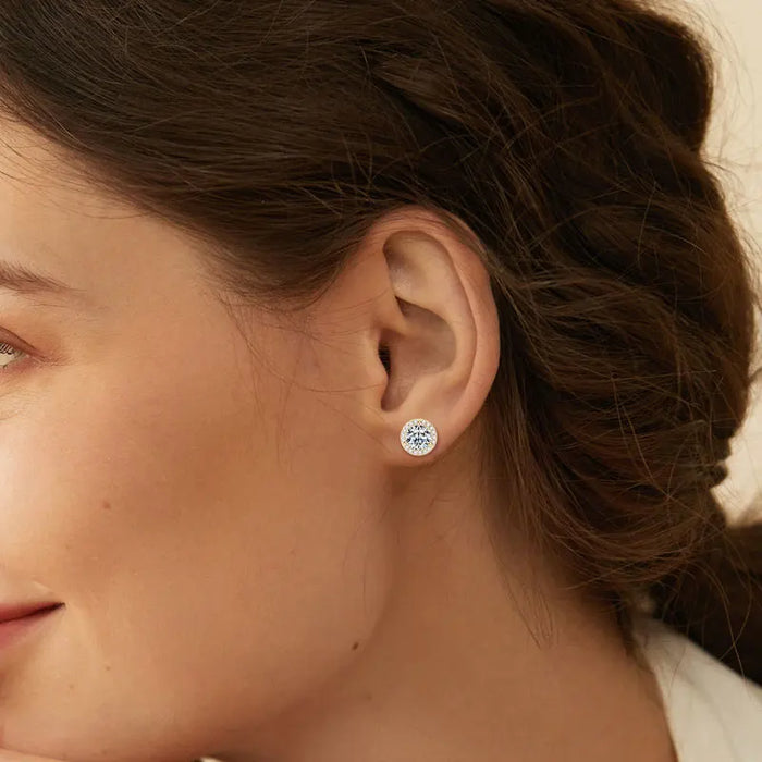 Premium 925 Sterling Silver Round Cut Earrings for Timeless Brilliance