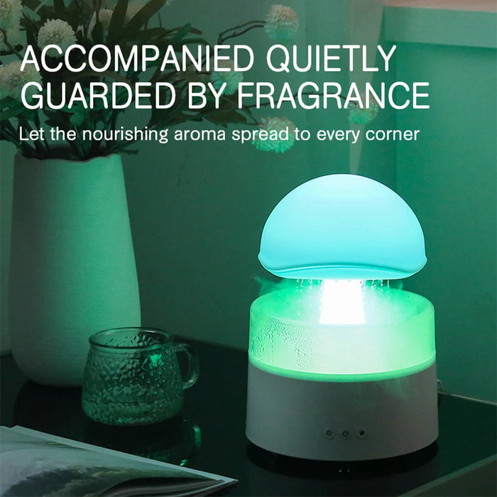 Mushroom Rain Cloud Humidifier – 7-Color LED & Aromatherapy Diffuser for Relaxation & Skin Hydration - Samanta Factory