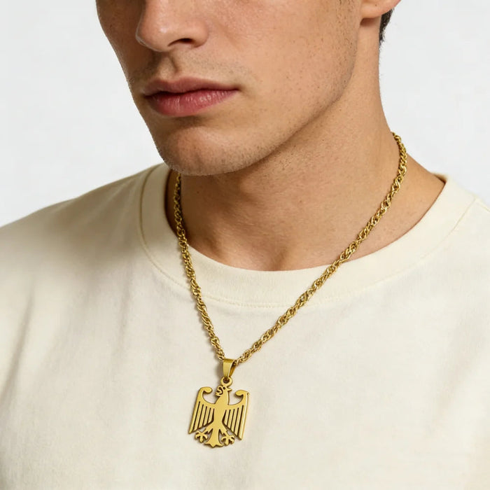 Eagle Pendant Necklace – Patriotic Unisex Chain SF