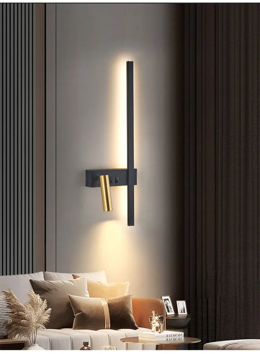 Nordic Modern LED Wall Lamp – Black & White Minimalist Design for Living Room & Bedroom - Samanta Factory