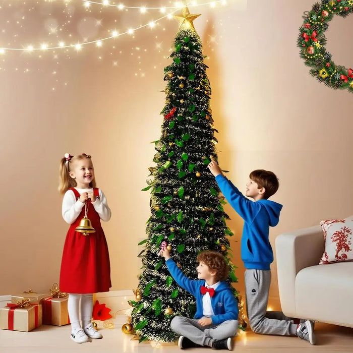 Artificial Christmas Tree – Foldable Gradient Design with Non-Slip Base