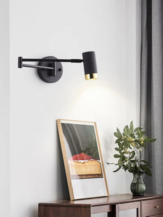Modern Wall-Mounted LED Lamp – Adjustable Swing Arm with Warm/Cold Light for Bedrooms & Living Rooms - Samanta Factory