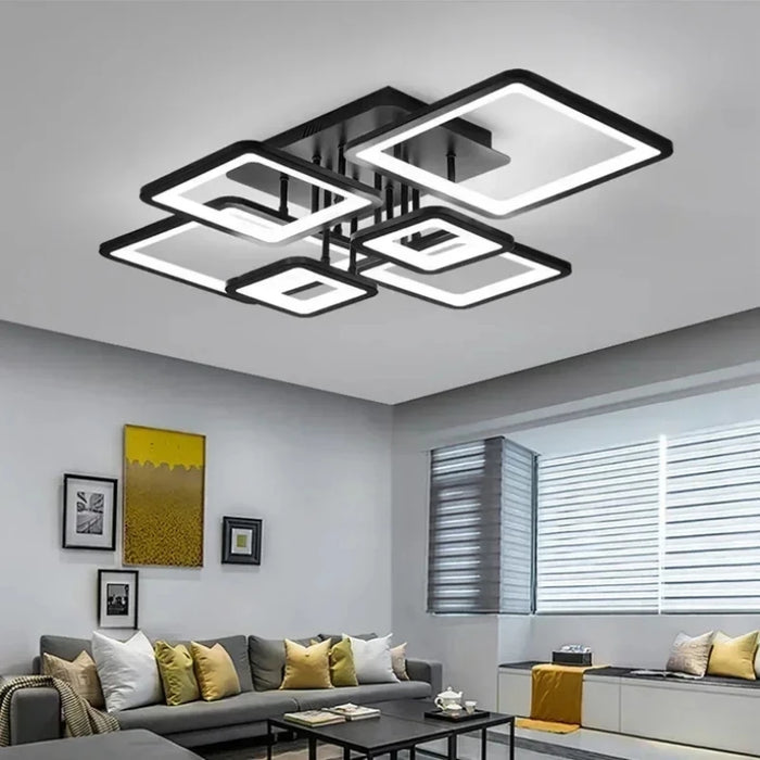 LED Ceiling Light – Modern Geometric Design with Remote Dimming - Samanta Factory