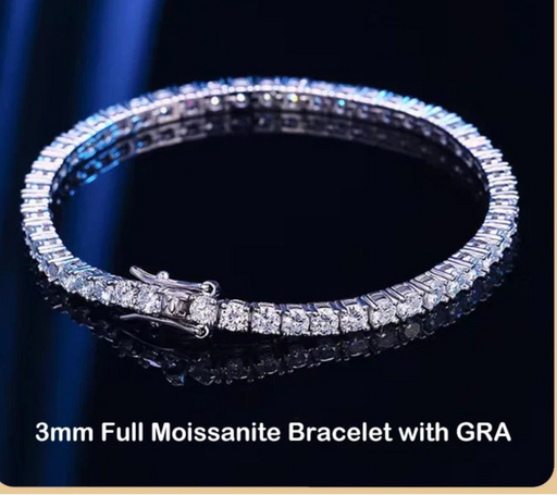 Certified Moissanite Tennis Bracelet 925 Sterling Silver Women’s Luxury Jewelry