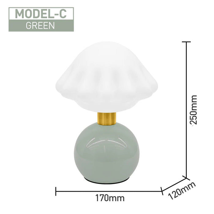 Modern LED Table Lamp – Dimmable Frosted Glass Shade - Samanta Factory