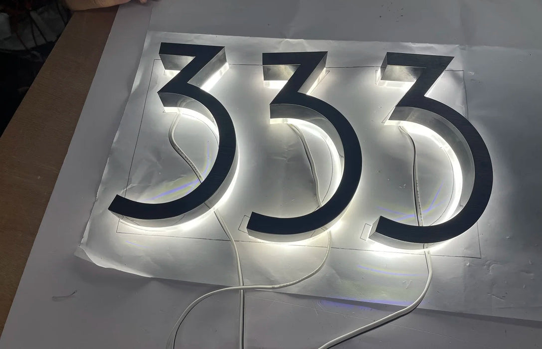 LED House Number Light – Outdoor Waterproof Illuminated Stainless Steel Address Plaque SF