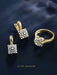 Square CZ Jewelry Set – 14K Gold Plated Copper SF