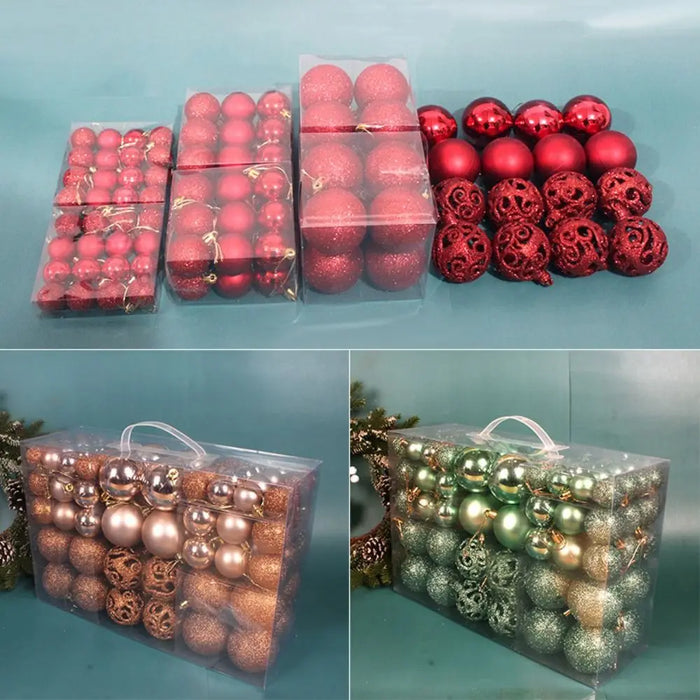Christmas Ball Ornament Set – 100PCS Plastic Baubles in 18 Colours