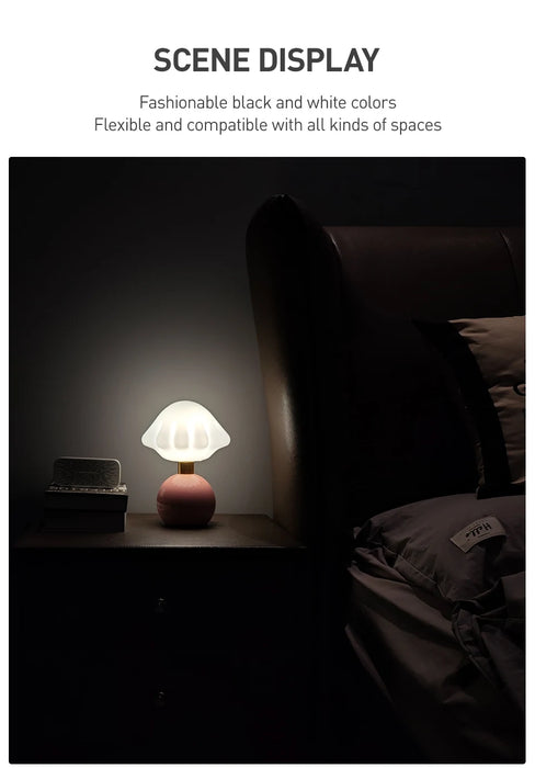 Modern LED Table Lamp – Dimmable Frosted Glass Shade - Samanta Factory