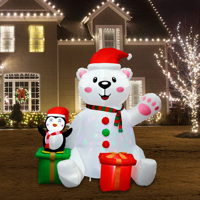 Christmas Inflatable – 6FT Polar Bear & Penguin Outdoor Decor