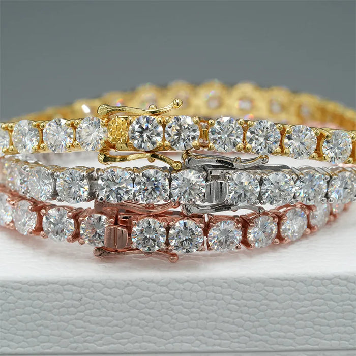 EWYA D Color Moissanite Tennis Bracelet 925 Silver 18K Gold - Samanta Factory