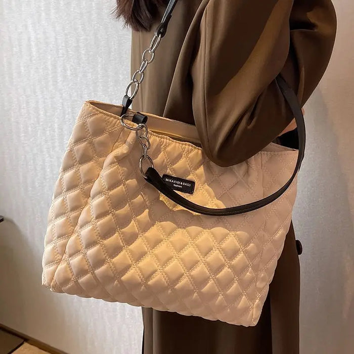 Casual Cotton Shoulder Tote – Soft, Fashionable Design for Women - Samanta Factory