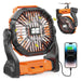 Camping Battery Fan – 10000mAh Rechargeable with LED Light & 4-Speed Wind Control - Samanta Factory