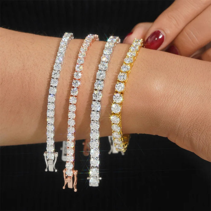 Moissanite Tennis Bracelet – Certified 925 Sterling Silver with D Color VVS1 Stones - Samanta Factory