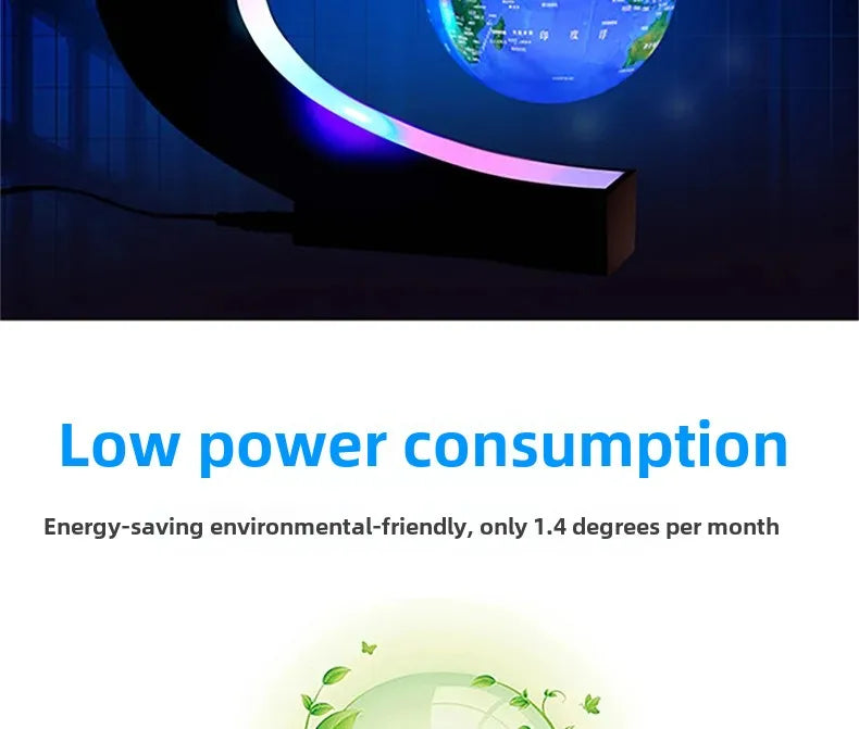 Magnetic Levitating Globe – 4-Inch Floating Earth with LED Light for Home & Office Decor