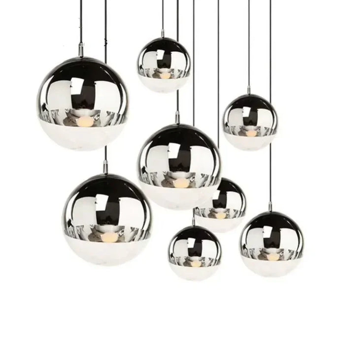 Glass Pendant Light – Mirror Finish with E27 LED Compatibility - Samanta Factory